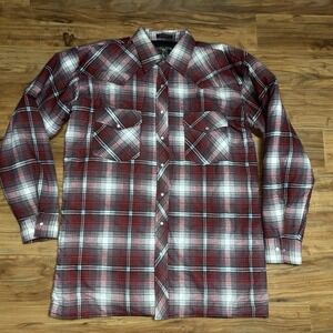 Rare Vintage SALMON RIVER‎ Traders Pearl Snap Quilt Lined Flannel Jacket 90s LT